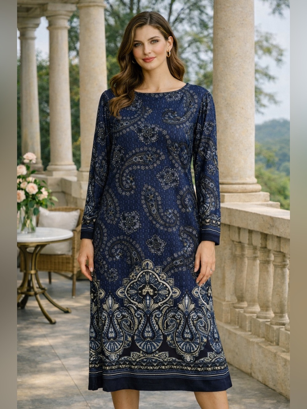 Muse Boho Chic Paisley Sheath Shift Dress Sz 2X Career Professional